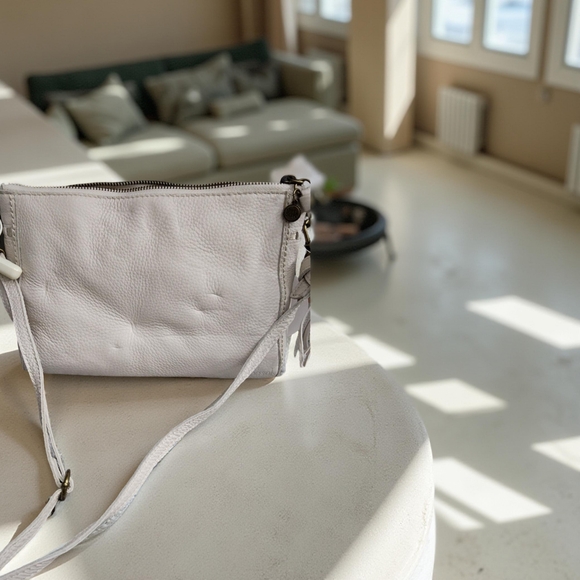 The Sak Handbags - The Sak happy & free cream colored Elegant White Leather Crossbody Bag